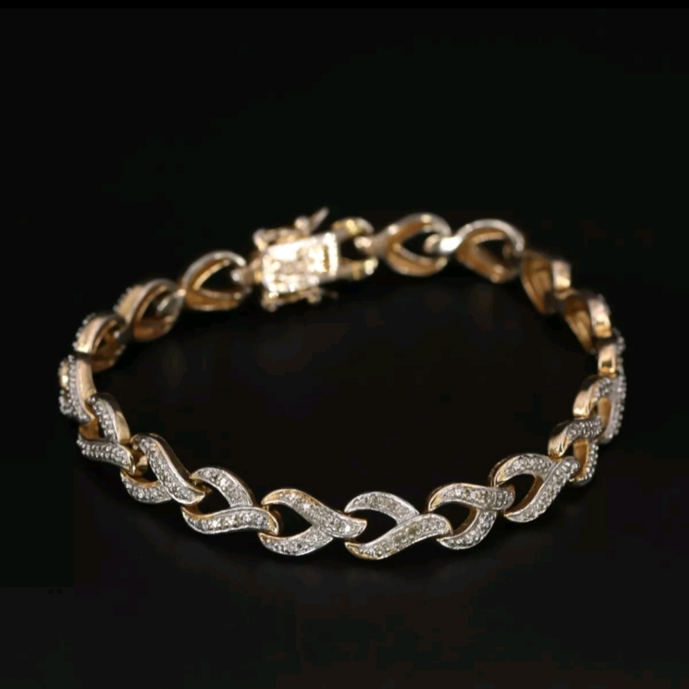 PRIME ART & JEWEL 8mm Diamond Gold Tennis Bracelet